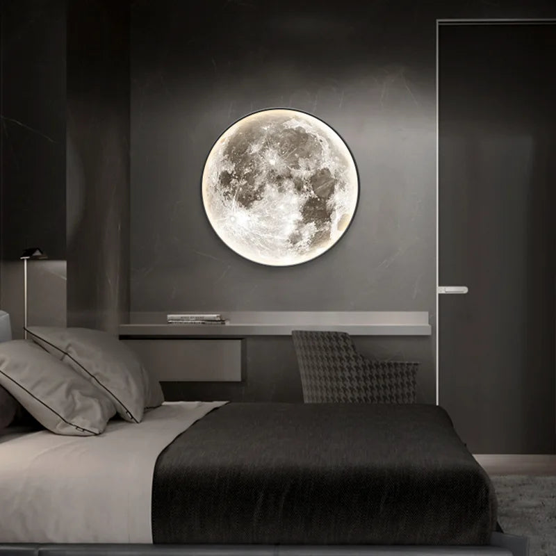 Remote Dimming Moon Led wall lamp