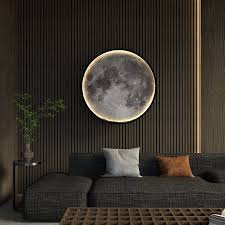 Remote Dimming Moon Led wall lamp